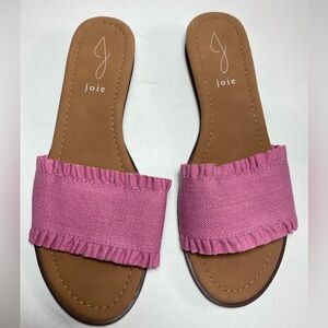 Joie NWOT Women’s Pink Fuchsia Slide Ruffled Sandals